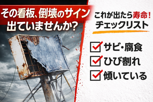 看板耐用年数　倒壊