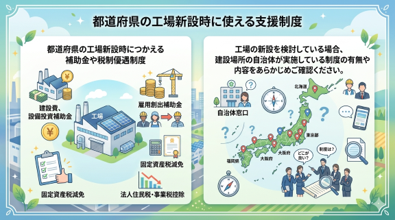 2026　工場　補助金都道府県の工場新設時に使える支援制度