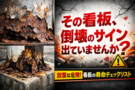 看板倒壊サイン