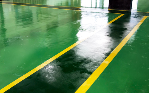 床塗装によるカラーゾーニング