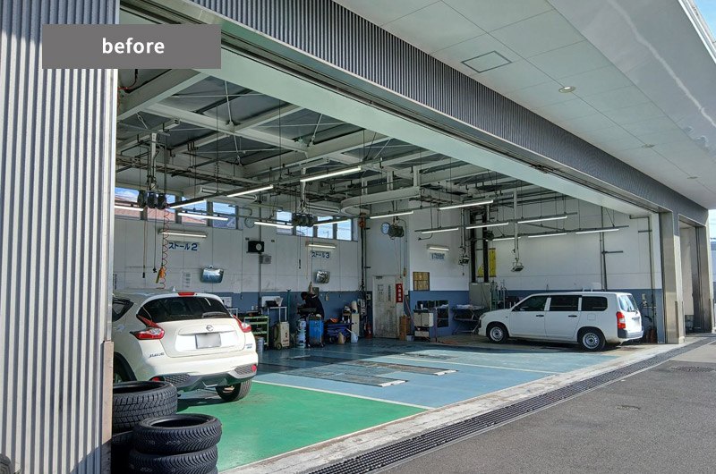 トヨタカローラ名古屋整備室空調・シャッター工事実績写真04