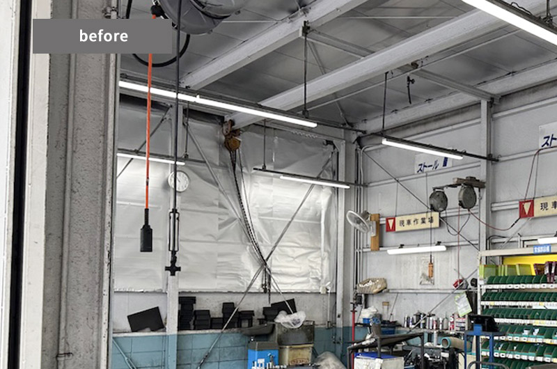 トヨタカローラ名古屋整備室空調・シャッター工事実績写真10