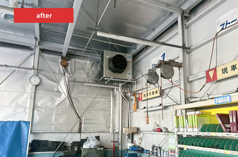 トヨタカローラ名古屋整備室空調・シャッター工事実績写真11