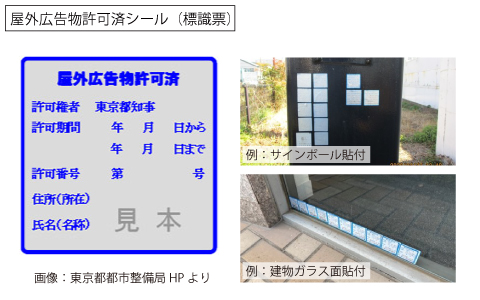 屋外広告物許可済シール（標識票）