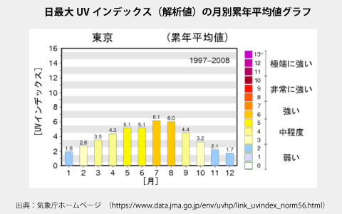 日最大UVインデックスグラフ